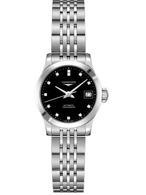 Longine Record L2.320.4.57.6 Diamonds Watch 26mm