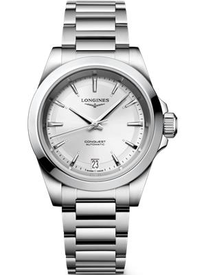 Longines Conquest L3.430.4.72.6 Silver Watch 34mm