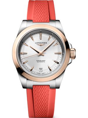 Longines Conquest L3.430.5.72.9 Red Silicone  Automatic 34mm 